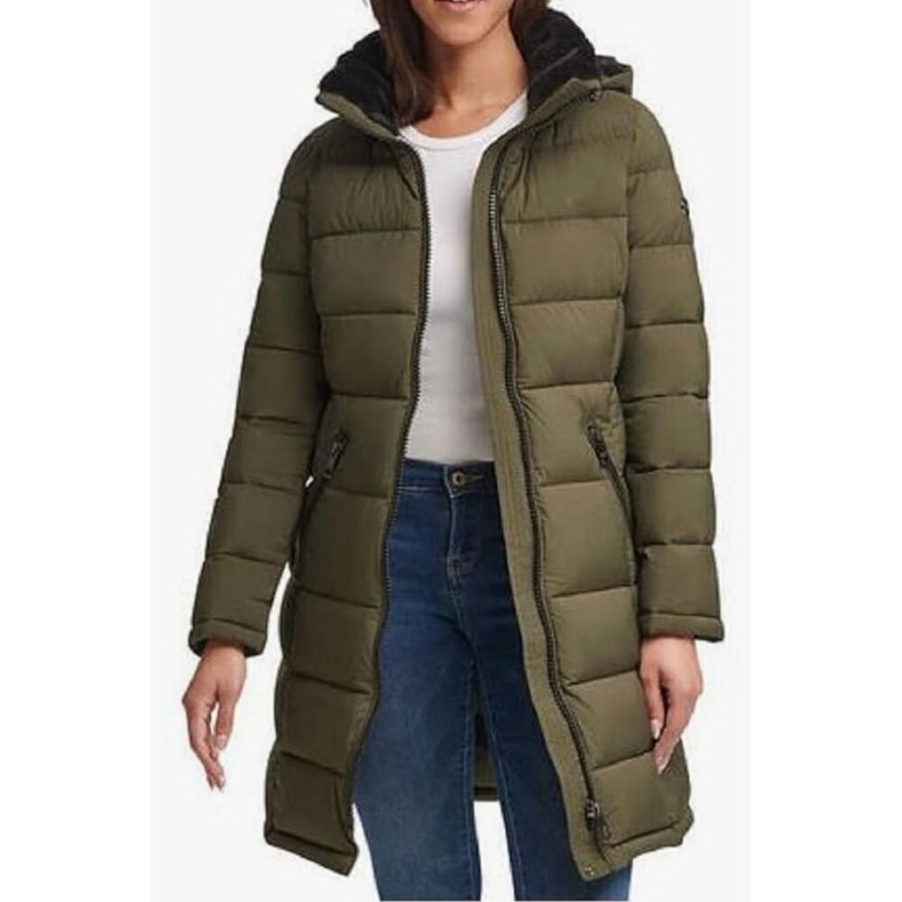 Andrew Marc Women's Long Stretch Parka jacket size S - Picture 9 of 10